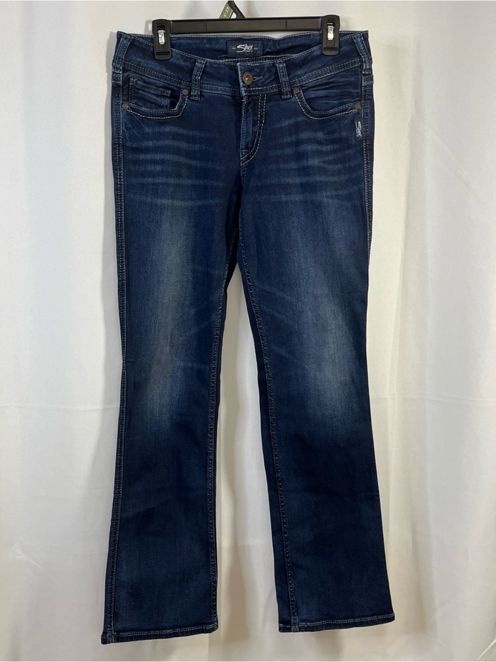 Silver Jeans Women's Suki Mid Slim Bootcut Jeans Dark Wash 32x31 W32